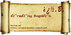 Örmény Bogdán névjegykártya